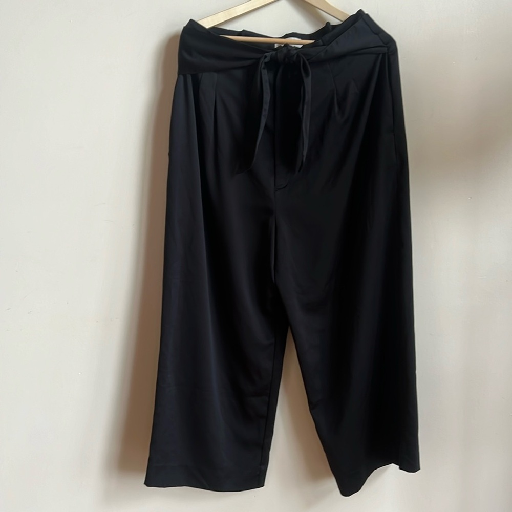 Abercrombie & Fitch high waisted dress pants with attached satin belt tie